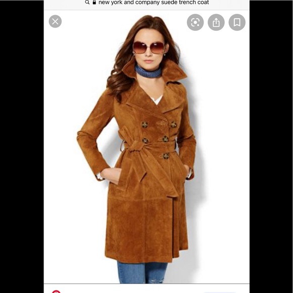 New York & Company Jackets & Blazers - New York & Company suede trench coat